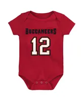 Infant Boys and Girls Tom Brady Red Tampa Bay Buccaneers Mainliner Player Name and Number Bodysuit