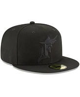 Men's New Era Black Florida Marlins Throwback Primary Logo Basic 59FIFTY Fitted Hat