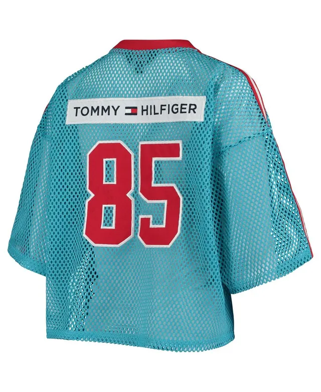 Super Bowl LV Tommy Hilfiger Women's Mesh Crop Football Jersey - Light Blue