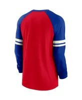 Men's Nike Red, Royal New England Patriots Throwback Raglan Long Sleeve T-shirt