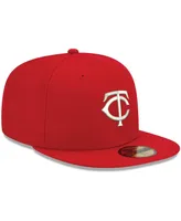 Men's New Era Red Minnesota Twins Logo White 59FIFTY Fitted Hat