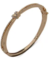 Anne Klein Gold-Tone Pave Knot Bangle Bracelet