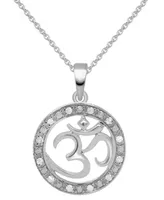 Diamond Om Symbol 18" Pendant Necklace (1/10 ct. t.w.) in Sterling Silver or Sterling Silver & 14k Gold-Plate