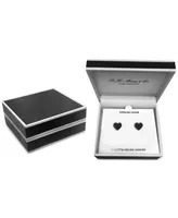 Black Diamond Pave Heart Stud Earrings (1/6 ct. t.w.) in Sterling Silver