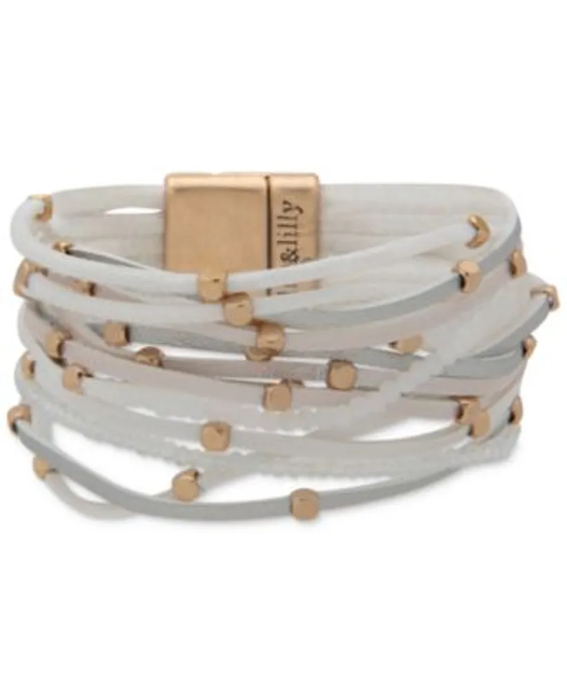 Lonna Lilly Beaded Leather Cord Multi Row Bracelet Collection