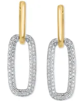 Effy Diamond Pave Link Drop Earrings (5/8 ct. t.w.) in 14k White and Yellow Gold