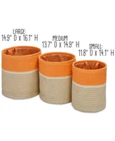 Honey Can Do Paper Straw Nesting Baskets with Handles, Set of 3