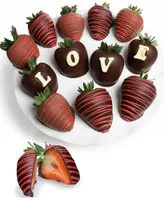 Chocolate Covered Company Valentine's Day Love Berry Gram Belgian Chocolates, 12 Piece