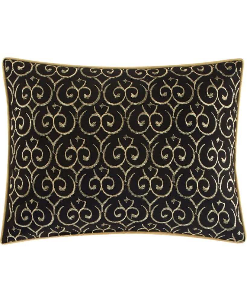 Stratford Park Milan 7-Piece Comforter Set, Queen - Black and Gold