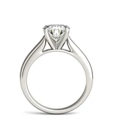 Moissanite Cathedral Solitaire Ring (1-9/10 Carat Total Weight Diamond Equivalent) 14K White Gold