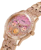 Guess Women's Glitz Rose Gold-Tone Stainless Steel Bracelet Watch 40mm - Rose Gold