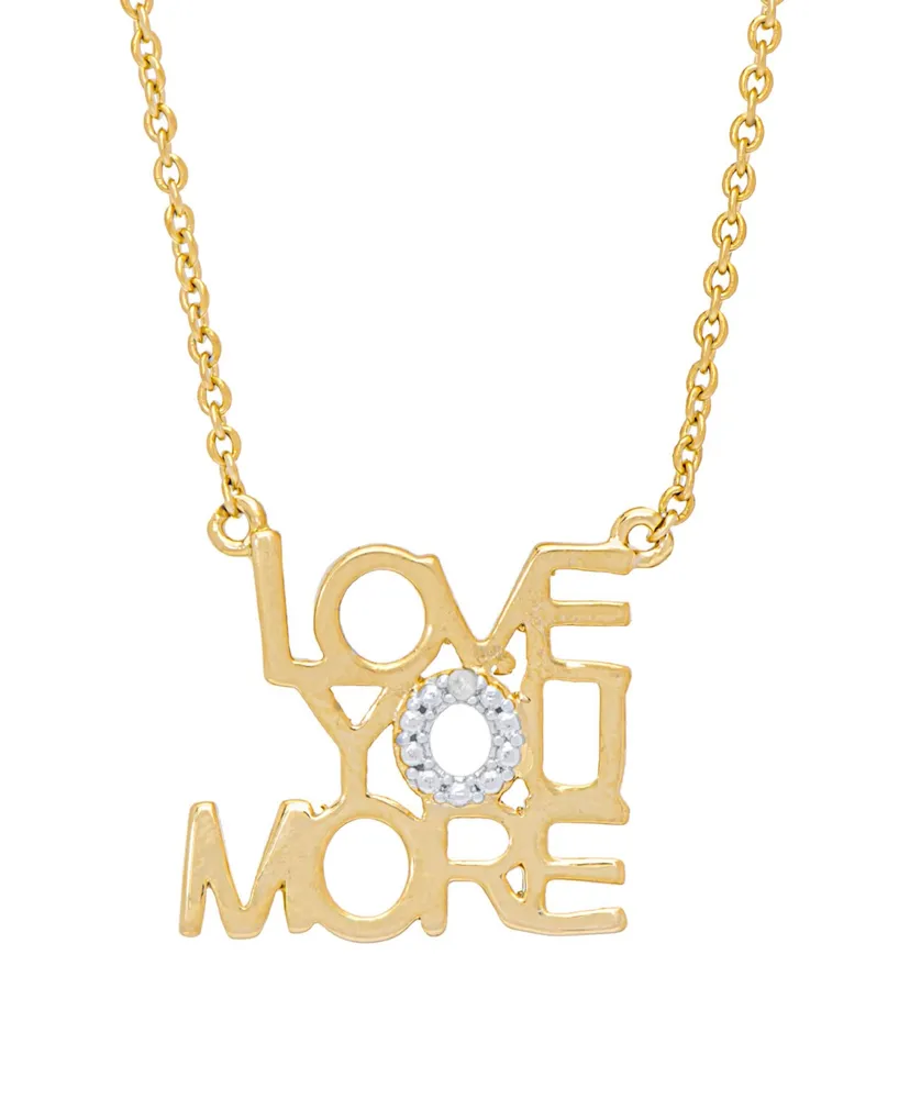Macy's Women's Diamond Accent 'Love You More' Necklace