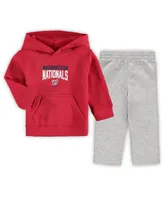 Toddler Boys Red, Heathered Gray Washington Nationals Fan Flare Fleece Hoodie and Pants Set