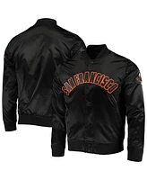 Men's Pro Standard Black San Francisco Giants Wordmark Satin Full-Snap Jacket