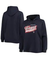 Women's Fanatics Navy Houston Texans Plus First Contact Raglan Pullover Hoodie