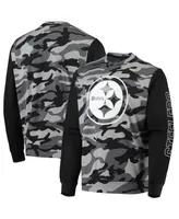 Men's Foco Black Pittsburgh Steelers Camo Long Sleeve T-shirt