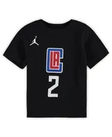 Toddler Boys and Girls Jordan Kawhi Leonard Black La Clippers Statement Edition Name Number T-shirt
