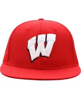 Men's Top of the World Red Wisconsin Badgers Team Color Fitted Hat