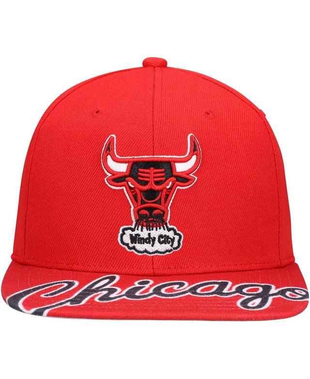 Men's Mitchell & Ness Red Chicago Bulls Hardwood Classics Swingman Pop Snapback Hat