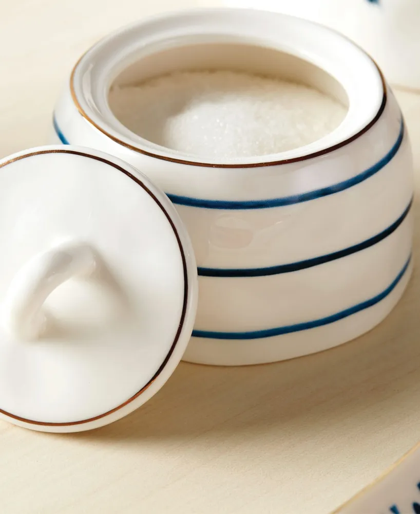 Lenox Blue Bay Porcelain 9 Pc. Tea Set with gold tone accent