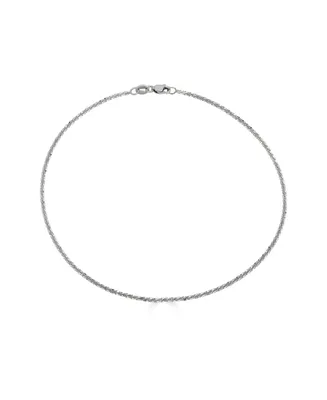 Sparkle Chain Ankle Bracelet, 10" (1-1/2mm) 14k Yellow Gold or White Gold.
