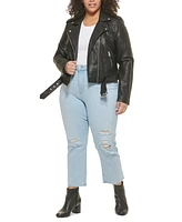 Levi's Plus Faux Leather Belted Motorcycle Jacket