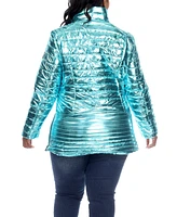 Plus Metallic Puffer Coat