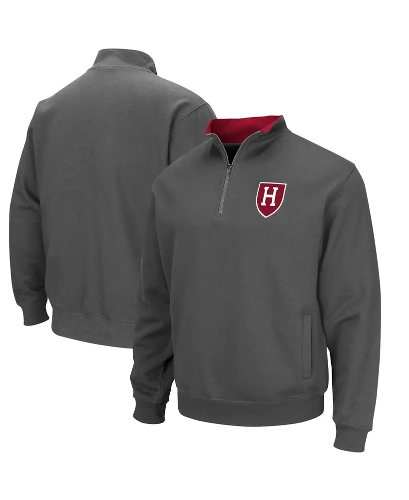 Men's Colosseum Charcoal Harvard Crimson Tortugas Team Logo Quarter-Zip Jacket