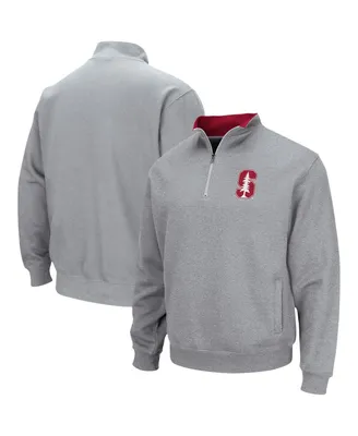 Men's Colosseum Heathered Gray Stanford Cardinal Tortugas Team Logo Quarter-Zip Jacket