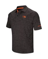 Men's Colosseum Black Oregon State Beavers Down Swing Polo Shirt