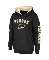 Women's Colosseum Black Purdue Boilermakers Loud and Proud Pullover Hoodie