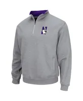 Men's Colosseum Heathered Gray Northwestern Wildcats Tortugas Team Logo Quarter-Zip Jacket