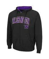 Men's Colosseum Washington Huskies Arch Logo 3.0 Full-Zip Hoodie