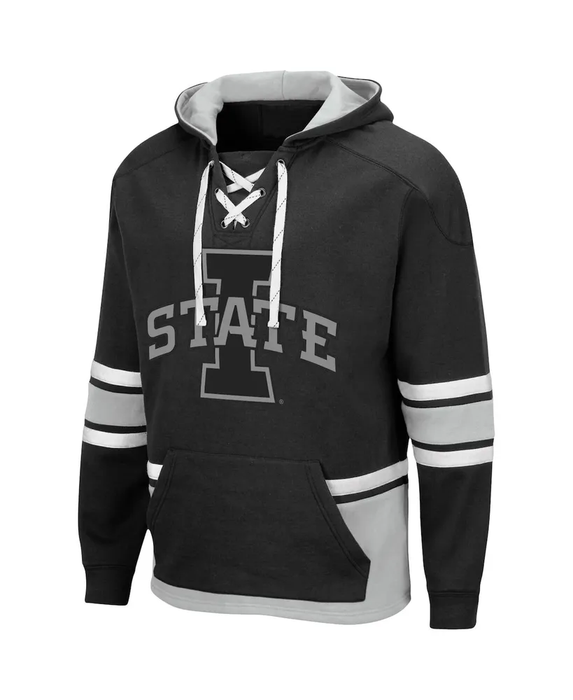 Men's Colosseum Black Iowa State Cyclones Lace Up 3.0 Pullover Hoodie