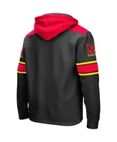 Men's Colosseum Black Maryland Terrapins 2.0 Lace-Up Logo Pullover Hoodie