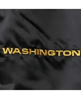 Men's Starter Black Washington Football Team Locker Room Satin Varsity Full-Snap Jacket