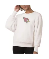 Women's Touch White Arizona Cardinals Milestone Tracker Pullover Sweatshirt
