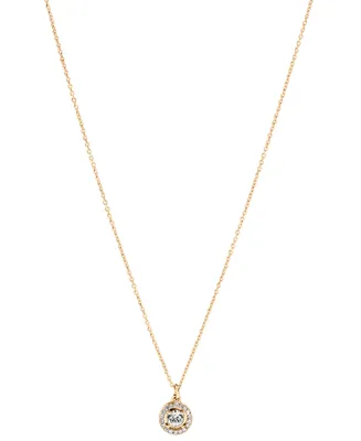 Coach Crystal Halo Pendant Necklace, 16" + 2" extender