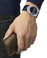 Tissot Men's Prx Blue Leather Strap Watch 40mm