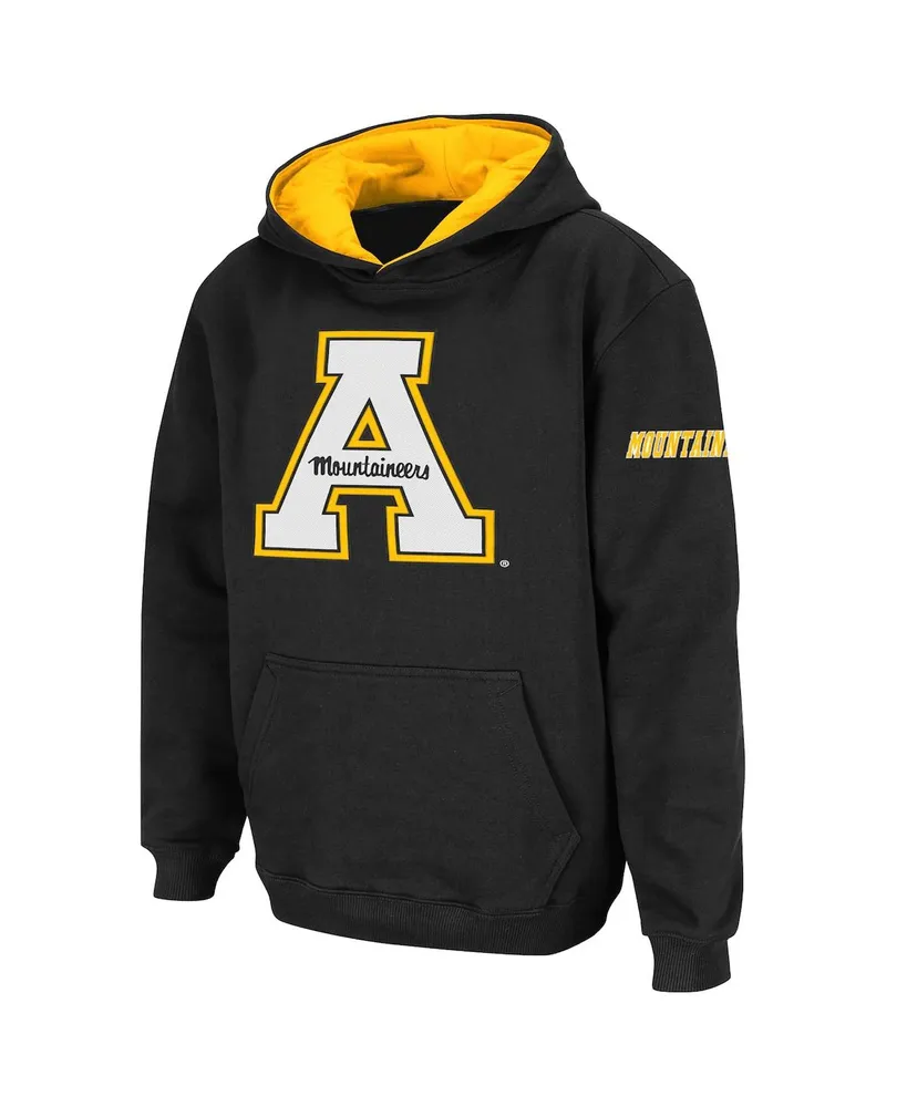 Big Boys Stadium Athletic Black Appalachian State Mountaineers Logo Pullover Hoodie