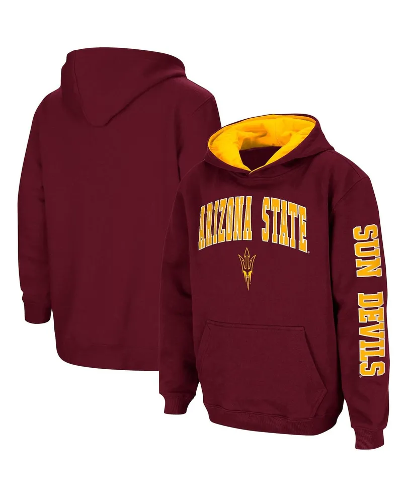 Big Boys Colosseum Maroon Arizona State Sun Devils 2-Hit Team Pullover Hoodie