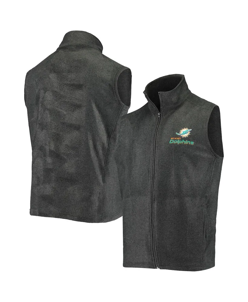 Men's Gray Miami Dolphins Houston Fleece Full-Zip Vest