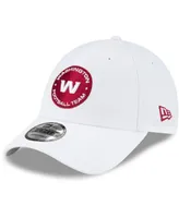 Men's New Era White Washington Football Team Circle Essential 9Forty Adjustable Hat