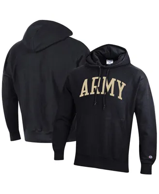 Men's Champion Black Army Knights Team Arch Reverse Weave Pullover Hoodie
