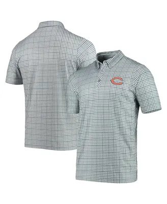 Men's Antigua Gray and Navy Chicago Bears Deliver Button-Down Polo Shirt