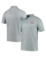 Men's Antigua Gray and Navy Chicago Bears Deliver Button-Down Polo Shirt