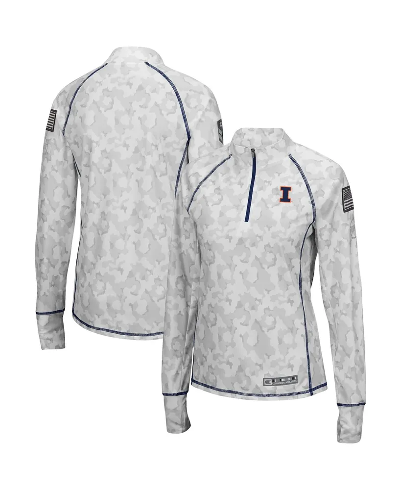 Women's Colosseum White Illinois Fighting Illini Oht Military-Inspired Appreciation Officer Arctic Camo 1/4-Zip Jacket