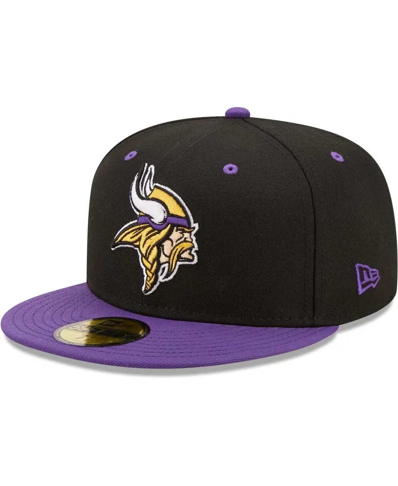 Men's New Era Black, Purple Minnesota Vikings Two-Tone Flipside 59Fifty Fitted Hat