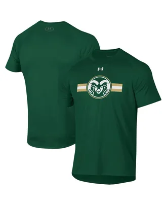 Men's Under Armour Green Colorado State Rams Logo Stripe Performance Raglan T-shirt