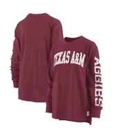 Women's Pressbox Maroon Texas A&M Aggies Plus Two-Hit Canyon Long Sleeve T-shirt